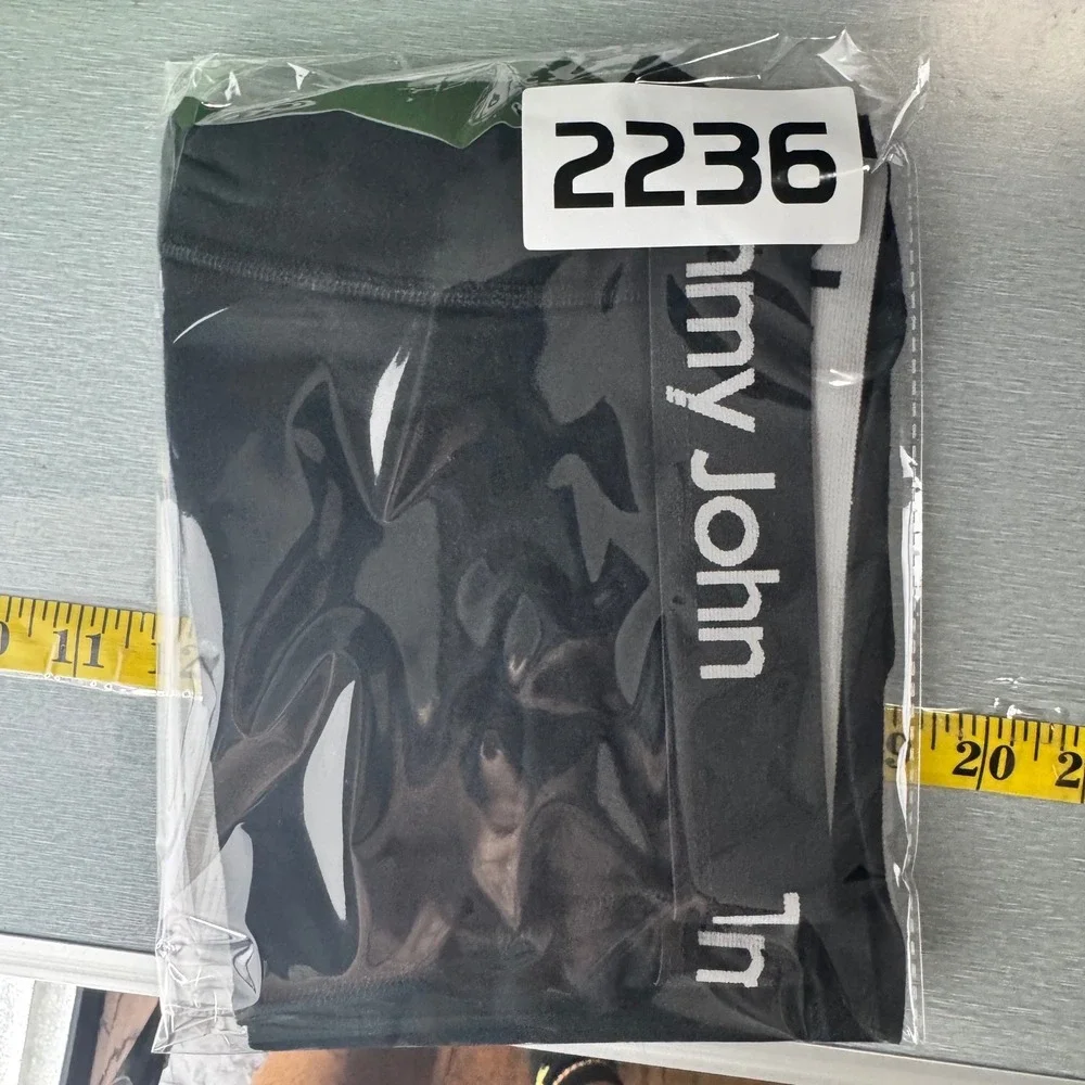 Tommy John Cotton Stretch Black Boxer‎ Briefs Mens L G